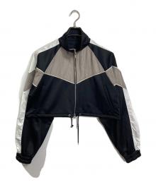 MAISON SPECIAL（メゾンスペシャル）の古着「Cropped Track Jacket  クロップドトラックジャケット　アウター　ライトアウター　ショート丈」｜ブラック