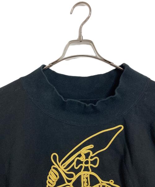 Vivienne Westwood（ヴィヴィアンウエストウッド）Vivienne Westwood (ヴィヴィアンウエストウッド) オーブ刺繍スウェット　デザイントップス　アシンメトリー　日本製 ブラック サイズ:38の古着・服飾アイテム