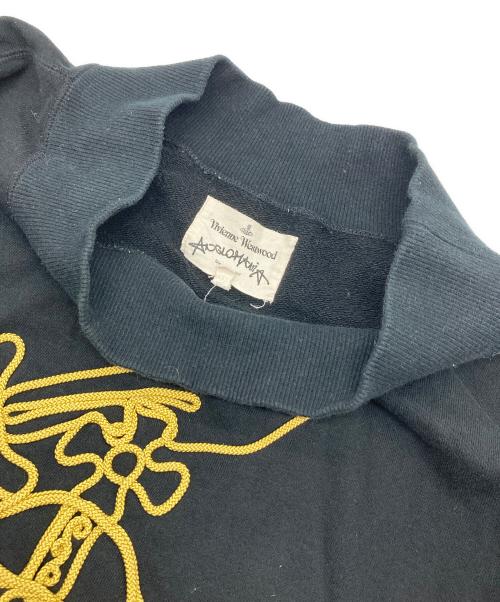 Vivienne Westwood（ヴィヴィアンウエストウッド）Vivienne Westwood (ヴィヴィアンウエストウッド) オーブ刺繍スウェット　デザイントップス　アシンメトリー　日本製 ブラック サイズ:38の古着・服飾アイテム