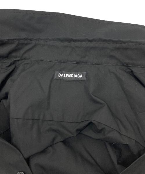 BALENCIAGA（バレンシアガ）BALENCIAGA (バレンシアガ) ロゴ刺繍シャツ　長袖シャツ　イタリア製 ブラック サイズ:38（実寸参照）の古着・服飾アイテム
