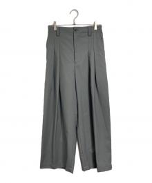MAISON SPECIAL（メゾンスペシャル）の古着「CORDURA Wool Tow-Tuck Wide Pants」｜グレー