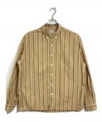 STEVEN ALANスティーブンアラン）の古着「G/DYE MULTI/STRIPE SINGLE NEEDLE SHIRT」｜ベージュ