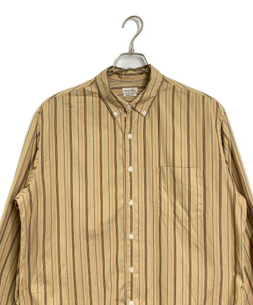 STEVEN ALAN（スティーブンアラン）STEVEN ALAN (スティーブンアラン) G/DYE MULTI/STRIPE SINGLE NEEDLE SHIRT ベージュ サイズ:Mの古着・服飾アイテム