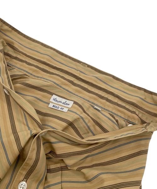 STEVEN ALAN（スティーブンアラン）STEVEN ALAN (スティーブンアラン) G/DYE MULTI/STRIPE SINGLE NEEDLE SHIRT ベージュ サイズ:Mの古着・服飾アイテム