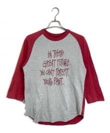 stussy（ステューシー）の古着「【古着】00’S ラグランカットソー　長袖カットソー　コットンカットソー」｜グレー×レッド
