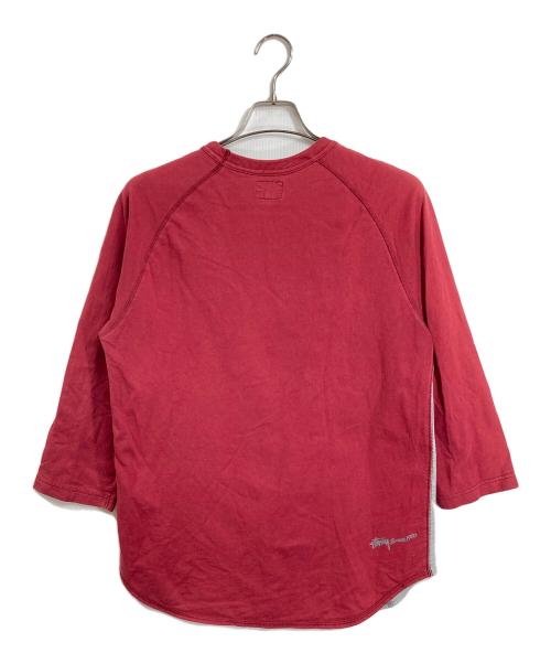 stussy（ステューシー）stussy (ステューシー) 【古着】00’S ラグランカットソー　長袖カットソー　コットンカットソー グレー×レッド サイズ:Mの古着・服飾アイテム