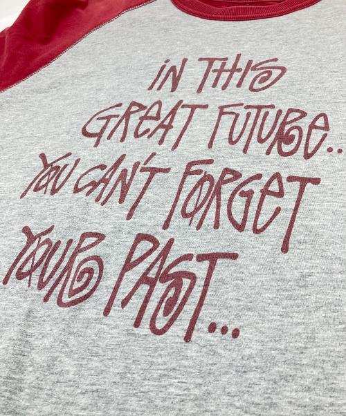 stussy（ステューシー）stussy (ステューシー) 【古着】00’S ラグランカットソー　長袖カットソー　コットンカットソー グレー×レッド サイズ:Mの古着・服飾アイテム