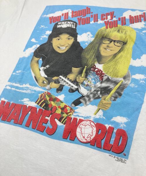 WAYNE'S WORLD（ウェインズ・ワールド）WAYNE'S WORLD  (ウェインズ・ワールド) 【古着】ムービーＴシャツ　グラフィックTシャツ　レトロTシャツ　WAYNE'S WORLD ©92年 ホワイト サイズ:実寸参照の古着・服飾アイテム