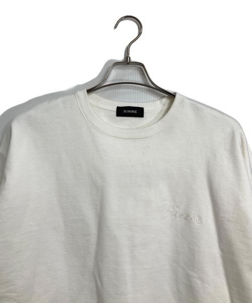 SINME（シンメ）SINME (シンメ) ロゴスウェット　日本製 ホワイト サイズ:Lの古着・服飾アイテム