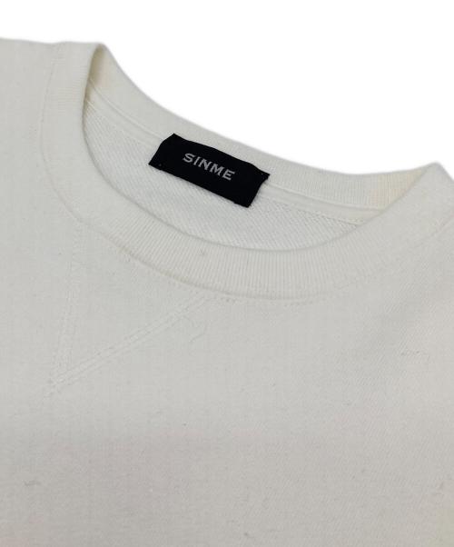 SINME（シンメ）SINME (シンメ) ロゴスウェット　日本製 ホワイト サイズ:Lの古着・服飾アイテム