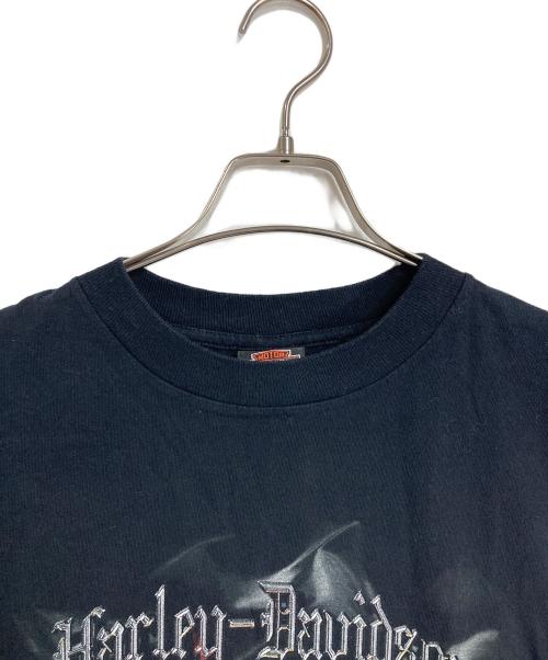 HARLEY-DAVIDSON（ハーレーダビッドソン）HARLEY-DAVIDSON (ハーレーダビッドソン) 【古着】ファイヤースカルプリントTシャツ　半袖カットソー　Tシャツ　Tee  USA製 ブラック サイズ:Mの古着・服飾アイテム