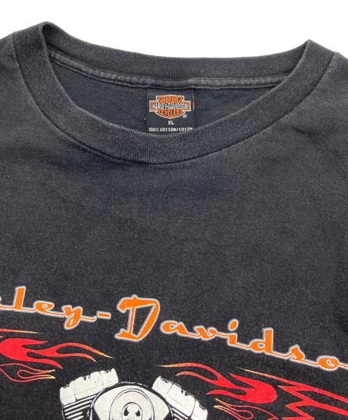 HARLEY-DAVIDSON（ハーレーダビッドソン）HARLEY-DAVIDSON (ハーレーダビッドソン) 【古着】プリントTシャツ　半袖カットソー　Tee  USA製 ブラック サイズ:XLの古着・服飾アイテム