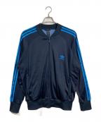 adidasアディダス）の古着「【古着】00’S トレフォイルロゴジップトラックジャケット　ジャージ　アウター　ライトアウター　2000年代」｜ネイビー×ブルー