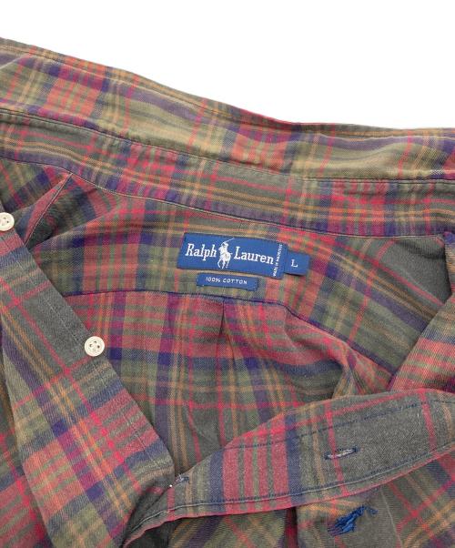 POLO RALPH LAUREN（ポロ・ラルフローレン）POLO RALPH LAUREN (ポロ・ラルフローレン) 【古着】タータンチェックシャツ　ポニー刺繍 ベージュ×レッド サイズ:Lの古着・服飾アイテム