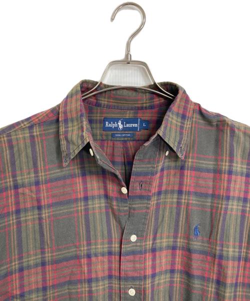 POLO RALPH LAUREN（ポロ・ラルフローレン）POLO RALPH LAUREN (ポロ・ラルフローレン) 【古着】タータンチェックシャツ　ポニー刺繍 ベージュ×レッド サイズ:Lの古着・服飾アイテム
