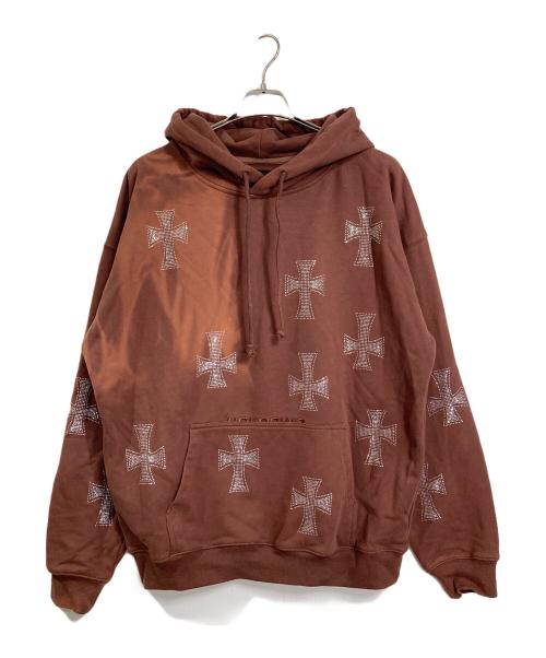 unknown（アンノウン）unknown (アンノウン) ラインストーンクロスパーカー ブラウン サイズ:Lの古着・服飾アイテム