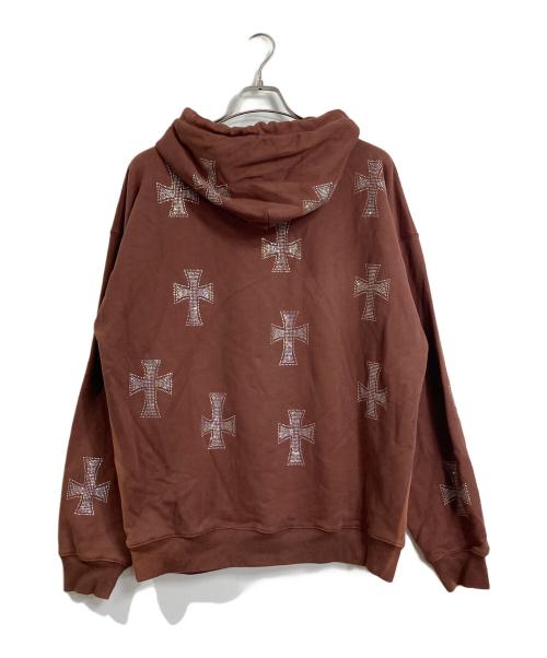 unknown（アンノウン）unknown (アンノウン) ラインストーンクロスパーカー ブラウン サイズ:Lの古着・服飾アイテム