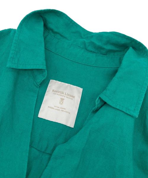 green label relaxing（グリーンレーベルリラクシング）green label relaxing (グリーンレーベルリラクシング) コルトレイクリネンスキッパー Aライン ワンピース グリーン サイズ:XSの古着・服飾アイテム