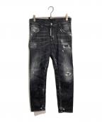 DSQUARED2ディースクエアード）の古着「ダメージ加工デニムパンツ/Skater Jean」｜ブラック