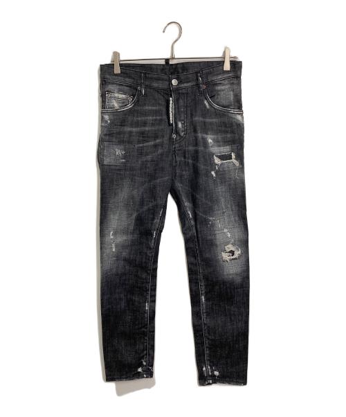 DSQUARED2（ディースクエアード）DSQUARED2 (ディースクエアード) ダメージ加工デニムパンツ/Skater Jean ブラック サイズ:44の古着・服飾アイテム