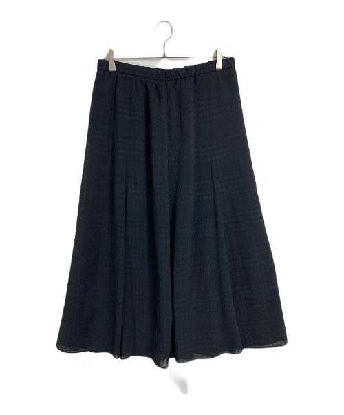 UNTITLED（アンタイトル）UNTITLED (アンタイトル) シアーチェック フレアスカート　ロングスカート　日本製 ブラック サイズ:42の古着・服飾アイテム