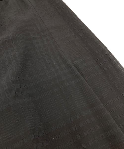 UNTITLED（アンタイトル）UNTITLED (アンタイトル) シアーチェック フレアスカート　ロングスカート　日本製 ブラック サイズ:42の古着・服飾アイテム