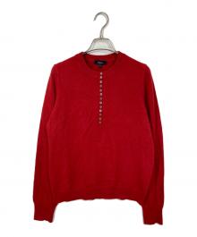 theory（セオリー）の古着「Cashmere Placket Henley Sweater カシミヤニット　セーター」｜レッド