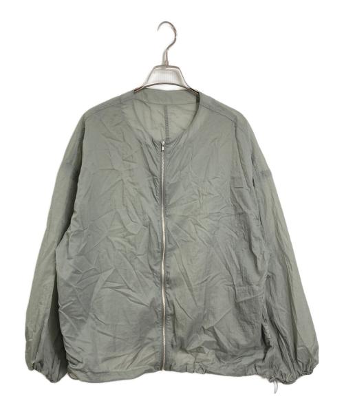 Spick and Span（スピック＆スパン）Spick and Span (スピック＆スパン) シアーフロントZIPブルゾン　ノーカラージャケット　ナイロンジャケット グレー サイズ:FREEの古着・服飾アイテム
