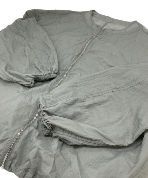 Spick and Span（スピック＆スパン）Spick and Span (スピック＆スパン) シアーフロントZIPブルゾン　ノーカラージャケット　ナイロンジャケット グレー サイズ:FREEの古着・服飾アイテム