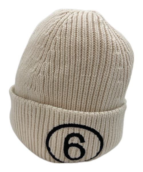 MM6 Maison Margiela（エムエムシックスメゾンマルジェラ）MM6 Maison Margiela (エムエムシックスメゾンマルジェラ) ニット帽　ビーニー　イタリア製 ホワイト サイズ:Mの古着・服飾アイテム
