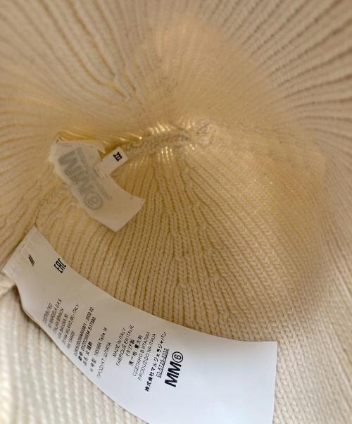 MM6 Maison Margiela（エムエムシックスメゾンマルジェラ）MM6 Maison Margiela (エムエムシックスメゾンマルジェラ) ニット帽　ビーニー　イタリア製 ホワイト サイズ:Mの古着・服飾アイテム