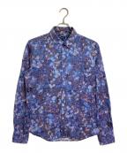 PS Paul SmithＰＳポールスミス）の古着「フローラル柄シャツ　花柄　フラワーシャツ　日本製」｜ネイビー