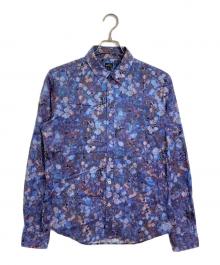 PS Paul Smith（ＰＳポールスミス）の古着「フローラル柄シャツ　花柄　フラワーシャツ　日本製」｜ネイビー