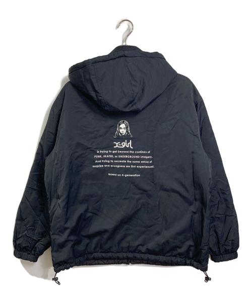 X-GIRL（エックスガール）X-girl (エックスガール) REVERSIBLE QUILTED JACKET リバーシブルフードジャケット ブラック サイズ:Mの古着・服飾アイテム