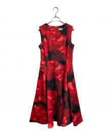 Calvin Klein（カルバンクライン）の古着「花柄ノースリーブワンピース　ロングワンピース」｜レッド