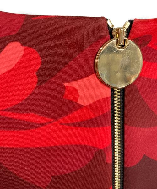 Calvin Klein（カルバンクライン）Calvin Klein (カルバンクライン) 花柄ノースリーブワンピース　ロングワンピース レッド サイズ:6（実寸参照）の古着・服飾アイテム