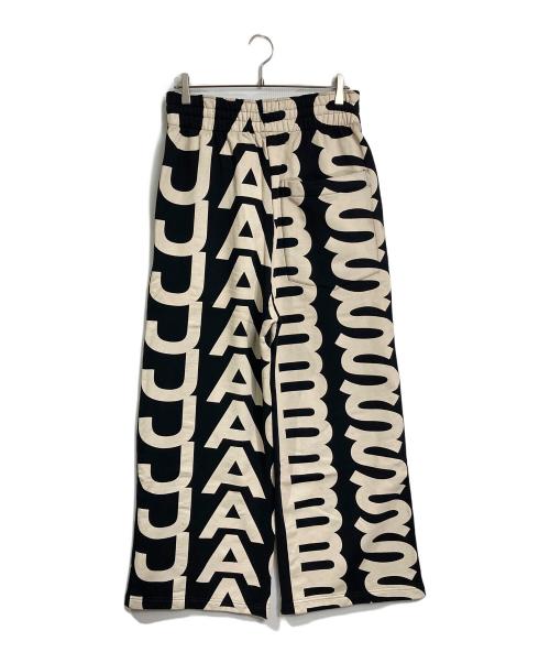 MARC JACOBS（マークジェイコブス）MARC JACOBS (マークジェイコブス) モノグラム ワイドパンツ　スウェットパンツ　総柄 ブラック×ベージュ サイズ:XSの古着・服飾アイテム