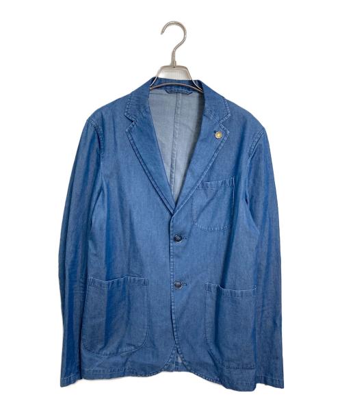 giannetto（ジャンネット）giannetto (ジャンネット) テーラードジャケット　ピンズ付き　イタリア製 ブルー サイズ:44の古着・服飾アイテム
