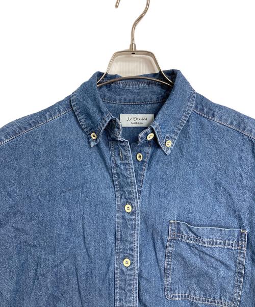 SLOBE IENA（スローブ イエナ）SLOBE IENA (スローブ イエナ) LE DENIMライトオンスクロップドシャツ ブルー サイズ:実寸参照の古着・服飾アイテム