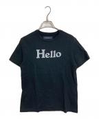MADISON BLUEマディソンブルー）の古着「Hello ロゴTシャツ　半袖カットソー　Tシャツ　Tee  日本製」｜ブラック