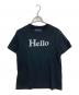 MADISON BLUE（マディソンブルー）の古着「Hello ロゴTシャツ　半袖カットソー　Tシャツ　Tee  日本製」｜ブラック