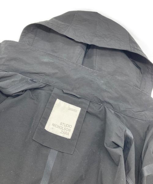 ZARA（ザラ）ZARA (ザラ) STUDIO NICHOLSON (スタジオ ニコルソン) コラボフーデッドコート ブラック サイズ:Sの古着・服飾アイテム