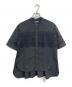 theory luxe（セオリーリュクス）の古着「Cotton Liria L レース バンドカラー ブラウス　半袖ブラウス　日本製」｜ブラック