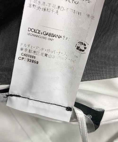 DOLCE & GABBANA（ドルチェ＆ガッバーナ）DOLCE & GABBANA (ドルチェ＆ガッバーナ) チュールドッキング半袖ブラウス  イタリア製 ホワイト サイズ:36の古着・服飾アイテム