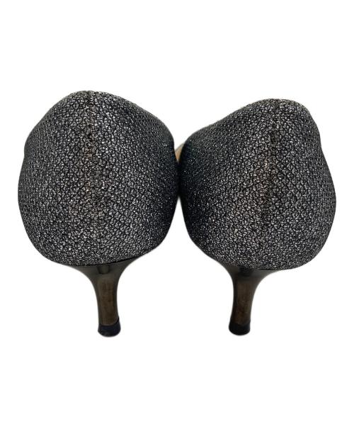 JIMMY CHOO（ジミーチュウ）JIMMY CHOO (ジミーチュウ) ラメパンプス　ローヒール　イタリア製 シルバー サイズ:35 1/2の古着・服飾アイテム