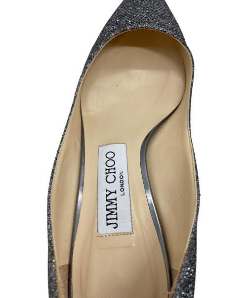 JIMMY CHOO（ジミーチュウ）JIMMY CHOO (ジミーチュウ) ラメパンプス　ローヒール　イタリア製 シルバー サイズ:35 1/2の古着・服飾アイテム