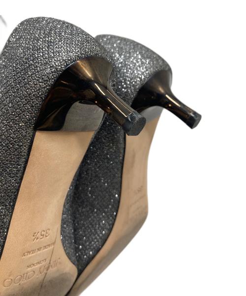 JIMMY CHOO（ジミーチュウ）JIMMY CHOO (ジミーチュウ) ラメパンプス　ローヒール　イタリア製 シルバー サイズ:35 1/2の古着・服飾アイテム
