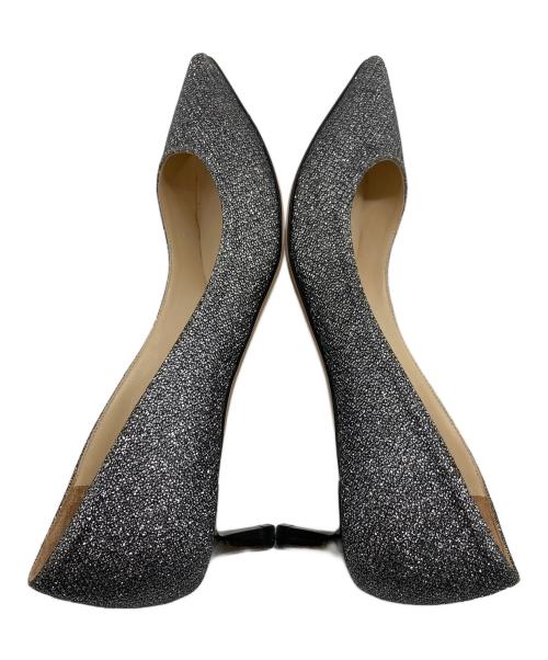 JIMMY CHOO（ジミーチュウ）JIMMY CHOO (ジミーチュウ) ラメパンプス　ローヒール　イタリア製 シルバー サイズ:35 1/2の古着・服飾アイテム