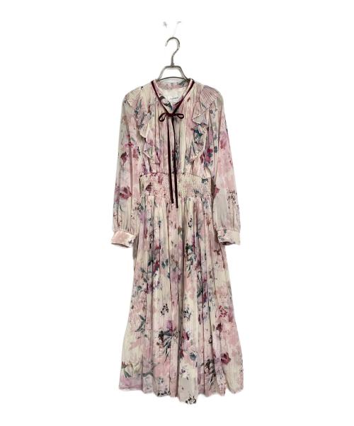 JILL BY JILLSTUART（ジル バイ ジルスチュアート）JILL BY JILLSTUART (ジル バイ ジルスチュアート) ビッグシアーフラワープリントワンピース ピンク サイズ:FREEの古着・服飾アイテム