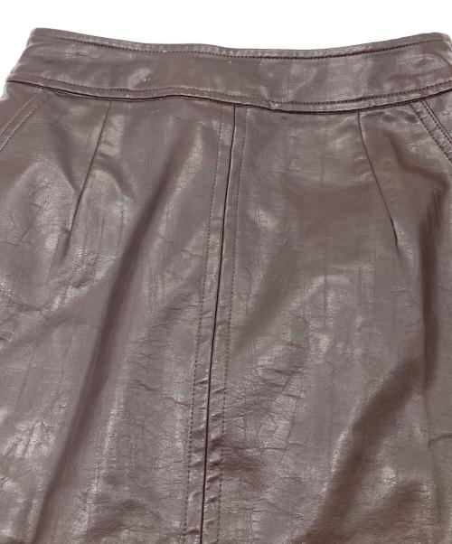 Ameri（アメリ）AMERI (アメリ) DEEP SLIT SYNTHETIC LEATHER SKIRT ディープ スリット シンセティック レザー スカート  ロングスカート ブラウン サイズ:Sの古着・服飾アイテム